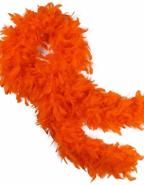 Load image into Gallery viewer, THARAHT Orange Chandelle Turkey Feather Boa 2 Yards 40g DIY Craft Party
