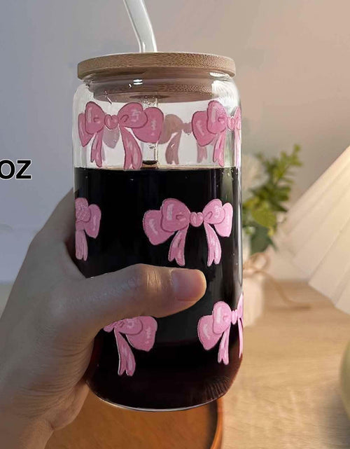 Load image into Gallery viewer, MEOGUTYI Cool Aunties Nephew 16oz Glass Can Shaped Cups with Lids &amp; Straws

