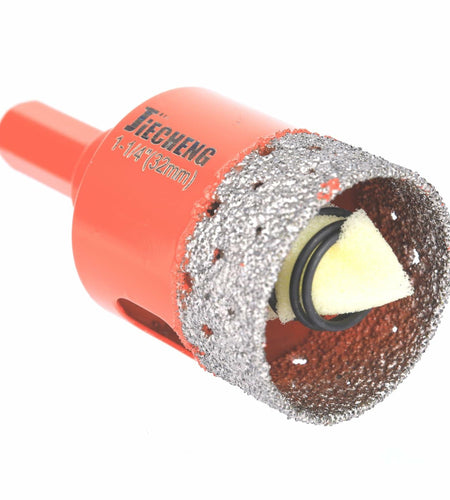 JIECHENG 1-1/4" Diamond Hole Saw 32mm Red for Ceramic Glass Tile Marble
