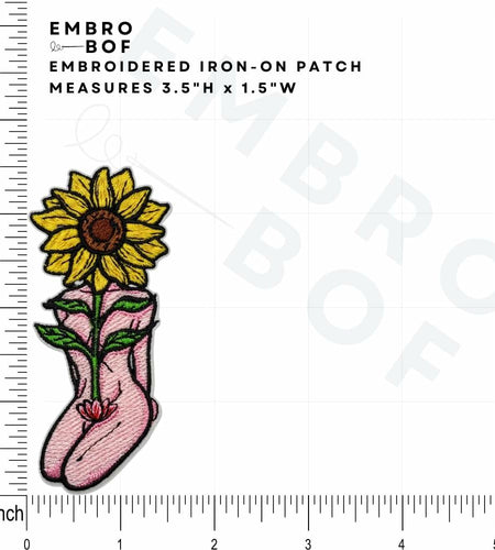 EMBRO BOF Sunflower Iron On Patch 3.5in Colorful Embroidered Flower