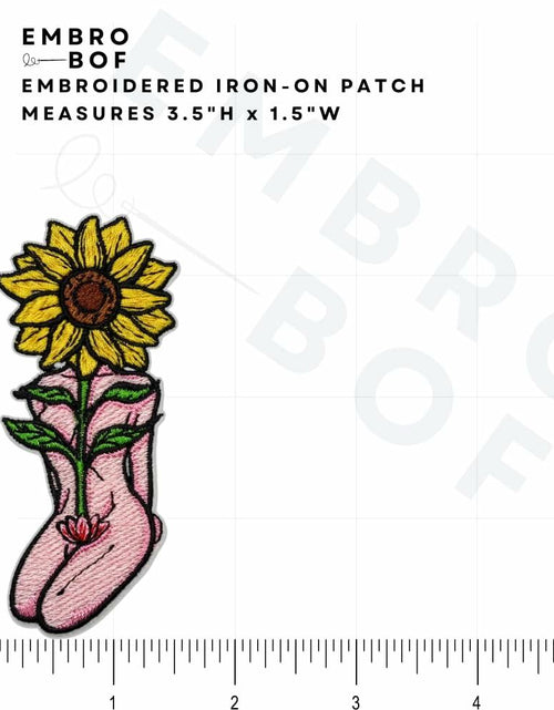 Load image into Gallery viewer, EMBRO BOF Sunflower Iron On Patch 3.5in Colorful Embroidered Flower
