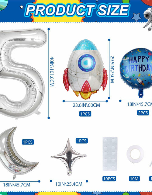 Load image into Gallery viewer, HXOUSE 6Pcs Extra Large Space Balloon Set Rocket Moon Planet 40" No.5
