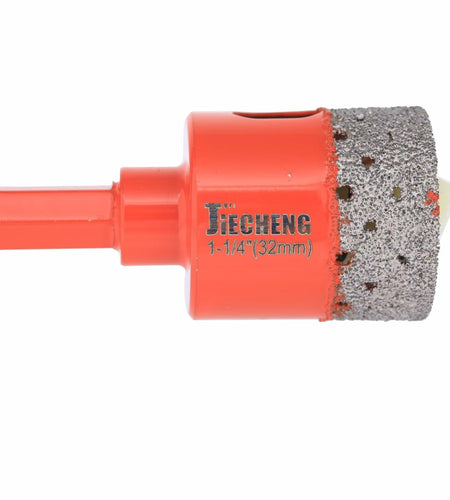 JIECHENG 1-1/4" Diamond Hole Saw 32mm Red for Ceramic Glass Tile Marble
