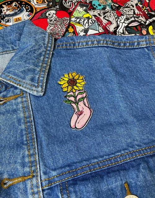 Load image into Gallery viewer, EMBRO BOF Sunflower Iron On Patch 3.5in Colorful Embroidered Flower
