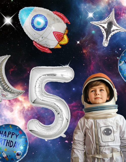 Load image into Gallery viewer, HXOUSE 6Pcs Extra Large Space Balloon Set Rocket Moon Planet 40" No.5
