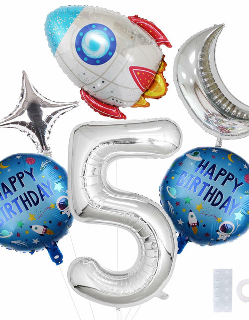 Load image into Gallery viewer, HXOUSE 6Pcs Extra Large Space Balloon Set Rocket Moon Planet 40" No.5
