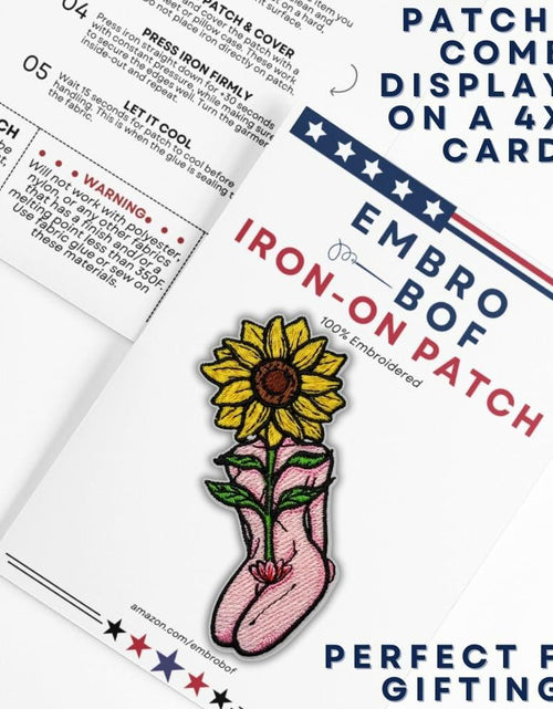 Load image into Gallery viewer, EMBRO BOF Sunflower Iron On Patch 3.5in Colorful Embroidered Flower
