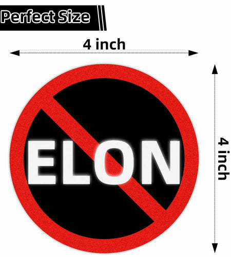 Anti Elon Bumper Stickers 3 Pack 4x4 Waterproof Vinyl Decal for Car Laptop