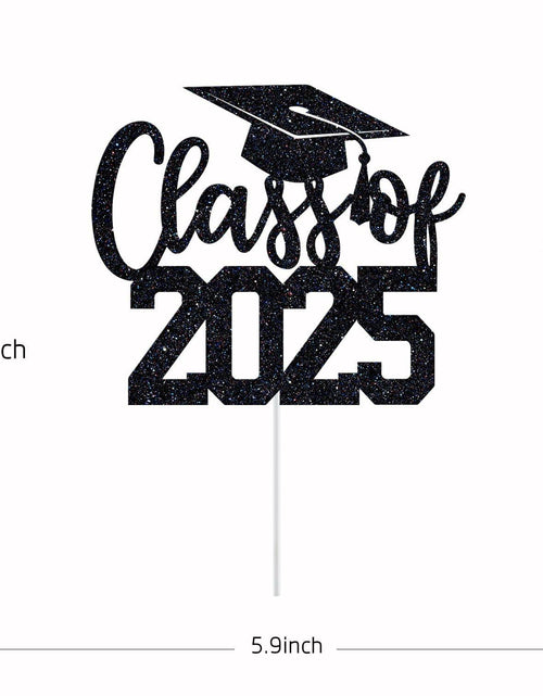 Load image into Gallery viewer, Yotawebery Class of 2025 Cake Topper Graduation Party Decor Black Glitter
