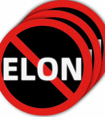 Anti Elon Bumper Stickers 3 Pack 4x4 Waterproof Vinyl Decal for Car Laptop