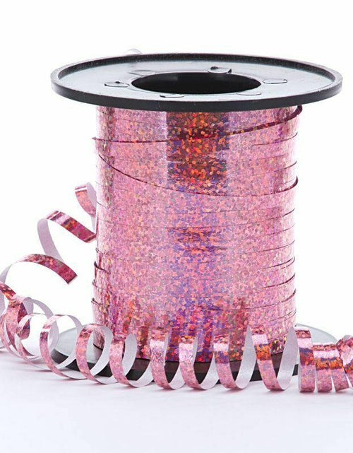 Load image into Gallery viewer, CEOWOIUN Pink Glitter Curling Ribbon Metallic 4PCS 2in &amp; 3/8in x 10yds
