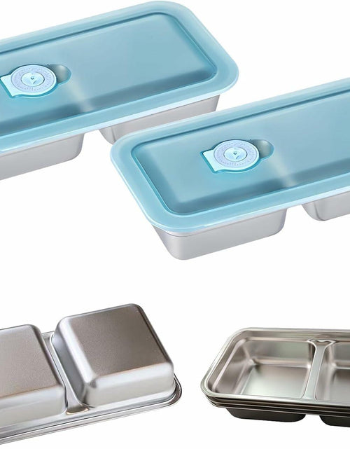 Load image into Gallery viewer, LIGIDAR Reusable Snack Containers 2pcs Stainless Steel Double Compartment
