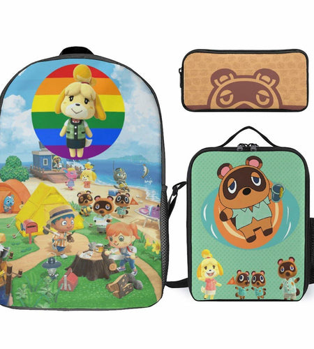 BAHELS 3PC Backpack Insulated Lunch Bag Pencil Case Youth Teens Wednes-1