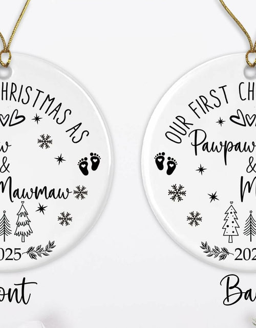 Load image into Gallery viewer, AnhTram97 Our First Christmas Mawmaw Pawpaw Ornament 2025 White Ceramic
