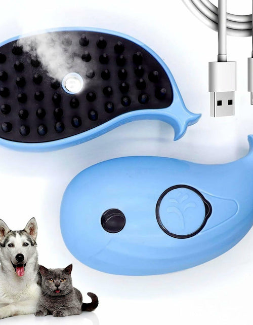 Load image into Gallery viewer, 4-in-1 Cat Steam Brush Spritz Defur Comb Indoor Blue Pet Grooming Tool
