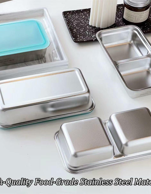 Load image into Gallery viewer, LIGIDAR Reusable Snack Containers 2pcs Stainless Steel Double Compartment
