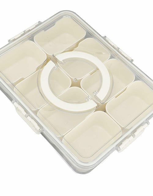 Load image into Gallery viewer, SIXRUN Condiment Serving Tray 8 Compartments Plastic Small White
