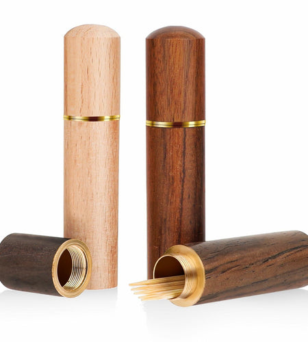 AHQiZFX 3pack Handmade Wood Toothpick Holder Portable Waterproof Mini Box