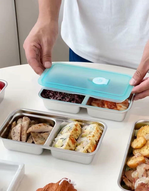 Load image into Gallery viewer, LIGIDAR Reusable Snack Containers 2pcs Stainless Steel Double Compartment
