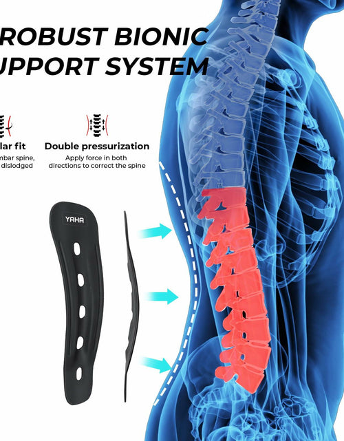 Load image into Gallery viewer, YAHA Back Brace Lower Back Support with Lumbar Pad 5 Stays Black Size XXL
