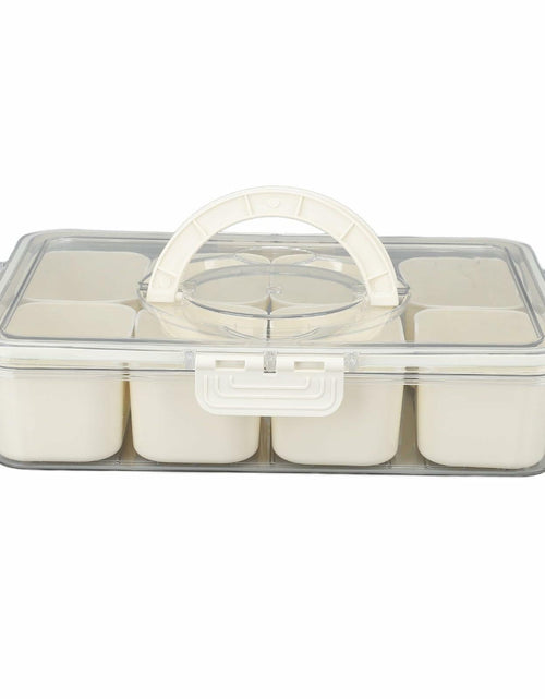 Load image into Gallery viewer, SIXRUN Condiment Serving Tray 8 Compartments Plastic Small White

