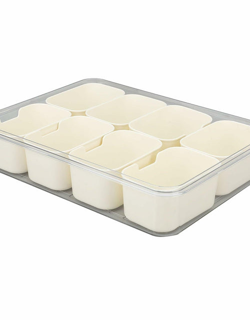 Load image into Gallery viewer, SIXRUN Condiment Serving Tray 8 Compartments Plastic Small White

