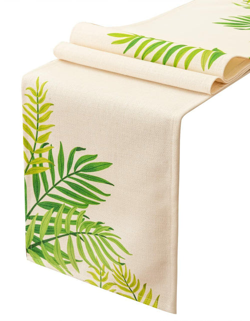 Load image into Gallery viewer, KEY SPRING Leaves Table Runner Cotton Linen Sage Green 12x72in
