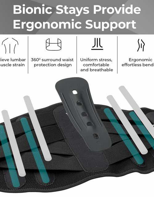 Load image into Gallery viewer, YAHA Back Brace Lower Back Support with Lumbar Pad 5 Stays Black Size XXL
