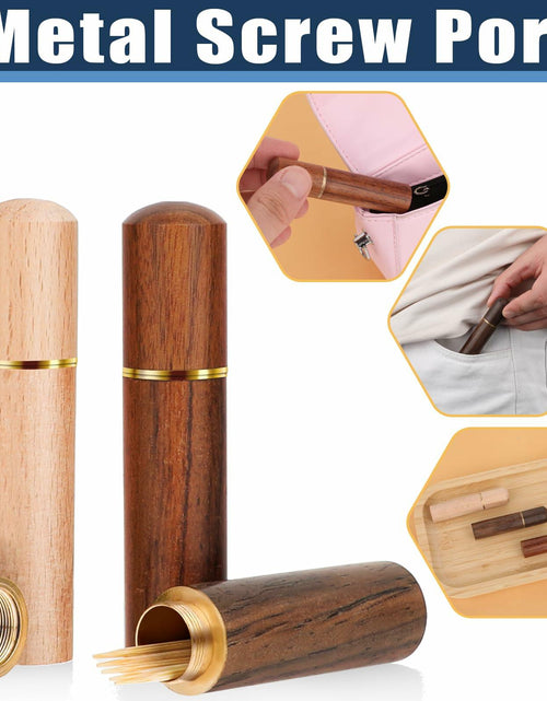 Load image into Gallery viewer, AHQiZFX 3pack Handmade Wood Toothpick Holder Portable Waterproof Mini Box
