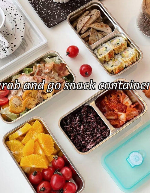 Load image into Gallery viewer, LIGIDAR Reusable Snack Containers 2pcs Stainless Steel Double Compartment
