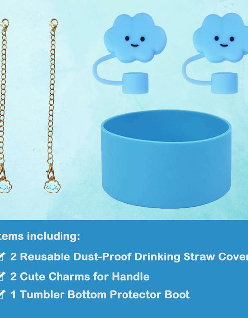 Load image into Gallery viewer, RGQHM Stanley Cup Accessories Set 5PCS 30/40oz Tumbler White Silicone Halloween
