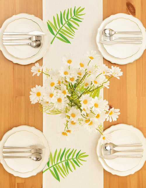Load image into Gallery viewer, KEY SPRING Leaves Table Runner Cotton Linen Sage Green 12x72in
