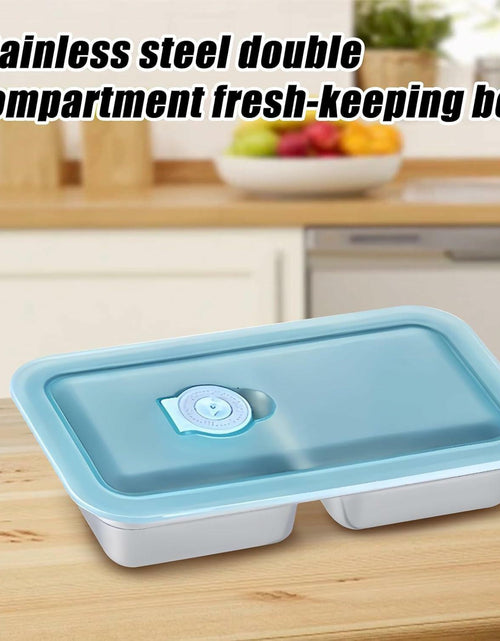 Load image into Gallery viewer, LIGIDAR Reusable Snack Containers 2pcs Stainless Steel Double Compartment
