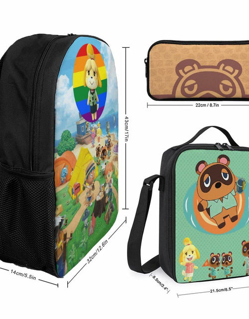Load image into Gallery viewer, BAHELS 3PC Backpack Insulated Lunch Bag Pencil Case Youth Teens Wednes-1
