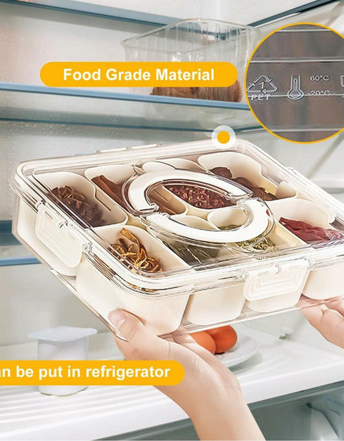 Load image into Gallery viewer, SIXRUN Condiment Serving Tray 8 Compartments Plastic Small White
