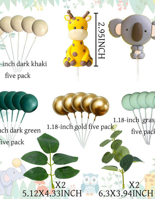 Load image into Gallery viewer, JeVenis Jungle Safari Animals Baby Shower Cake Decoration Wild One Topper
