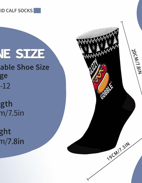 Load image into Gallery viewer, Generic Hot Dog Gobble Socks Unisex Half Calf White Polyester Print
