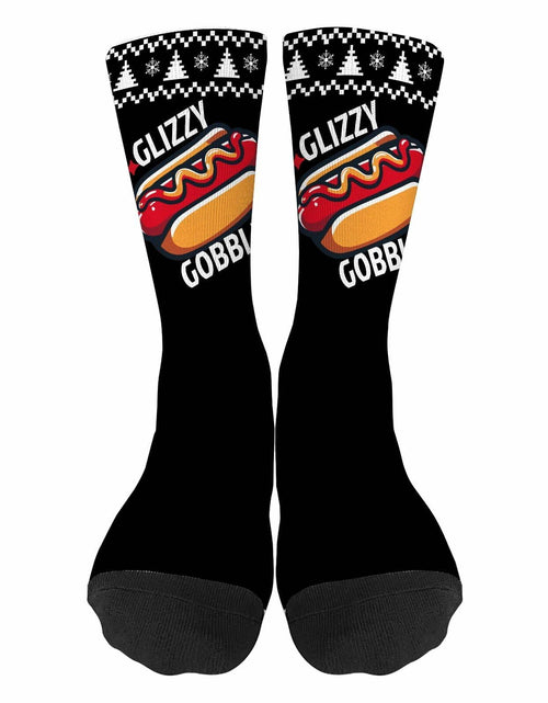 Load image into Gallery viewer, Generic Hot Dog Gobble Socks Unisex Half Calf White Polyester Print
