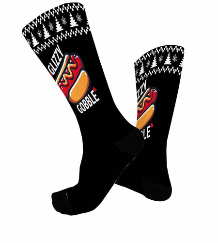 Generic Hot Dog Gobble Socks Unisex Half Calf White Polyester Print