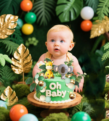 JeVenis Jungle Safari Animals Baby Shower Cake Decoration Wild One Topper