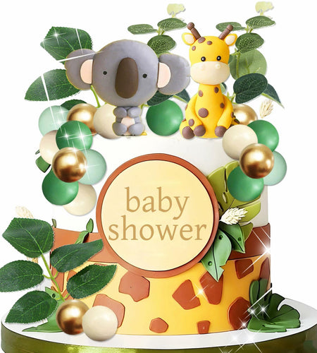 JeVenis Jungle Safari Animals Baby Shower Cake Decoration Wild One Topper