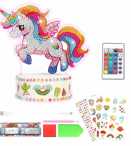 JiffyJolt DIY Night Light Unicorn Lamp Art Kit Colored Unicorn1