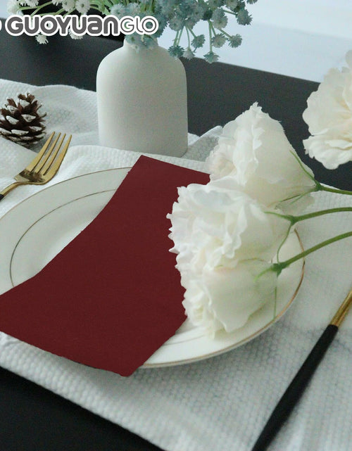 Load image into Gallery viewer, GUOYUANGLO Disposable Linen Feel Paper Napkins Green 12x17in 100 Pack
