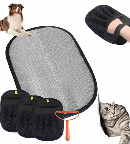 Yangmu 2pcs Electrostatic Pet Hair Remover Gloves for Cats & Dogs Reusable