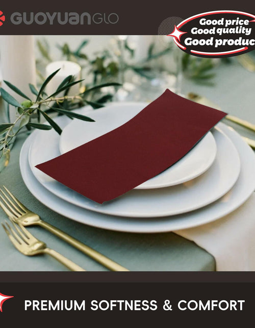 Load image into Gallery viewer, GUOYUANGLO Disposable Linen Feel Paper Napkins Green 12x17in 100 Pack
