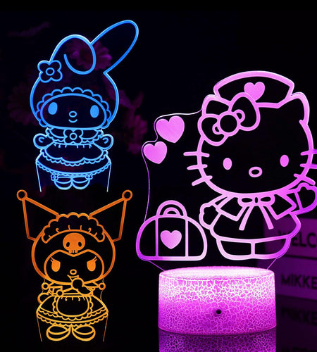 3D Cat Night Light for Kids Room LMHmlylf 16 Colors Remote Touch Lamp Gift