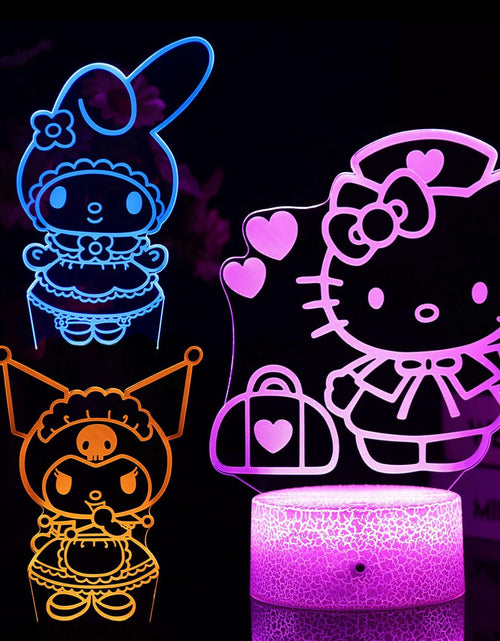 Load image into Gallery viewer, 3D Cat Night Light for Kids Room LMHmlylf 16 Colors Remote Touch Lamp Gift
