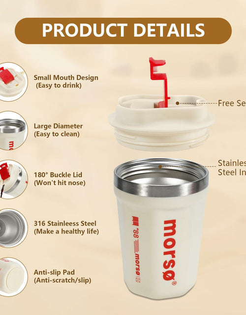 Load image into Gallery viewer, Livaprul 13oz White Stainless Steel Insulated Coffee Cup with Lid Christmas
