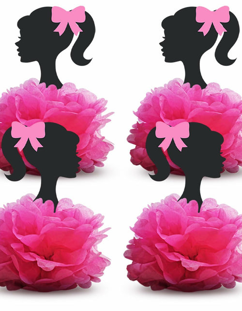 Load image into Gallery viewer, VeSidyHelo Party Centerpieces Girl Theme Glitter Pearls 3D Paper Flowers 4pcs
