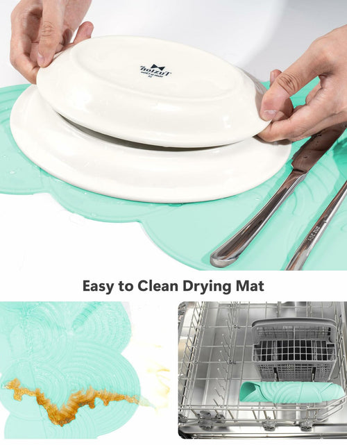 Load image into Gallery viewer, Generic Silicone Cloud-Shaped Dish Drying Mat Heat-Resistant Mintcream
